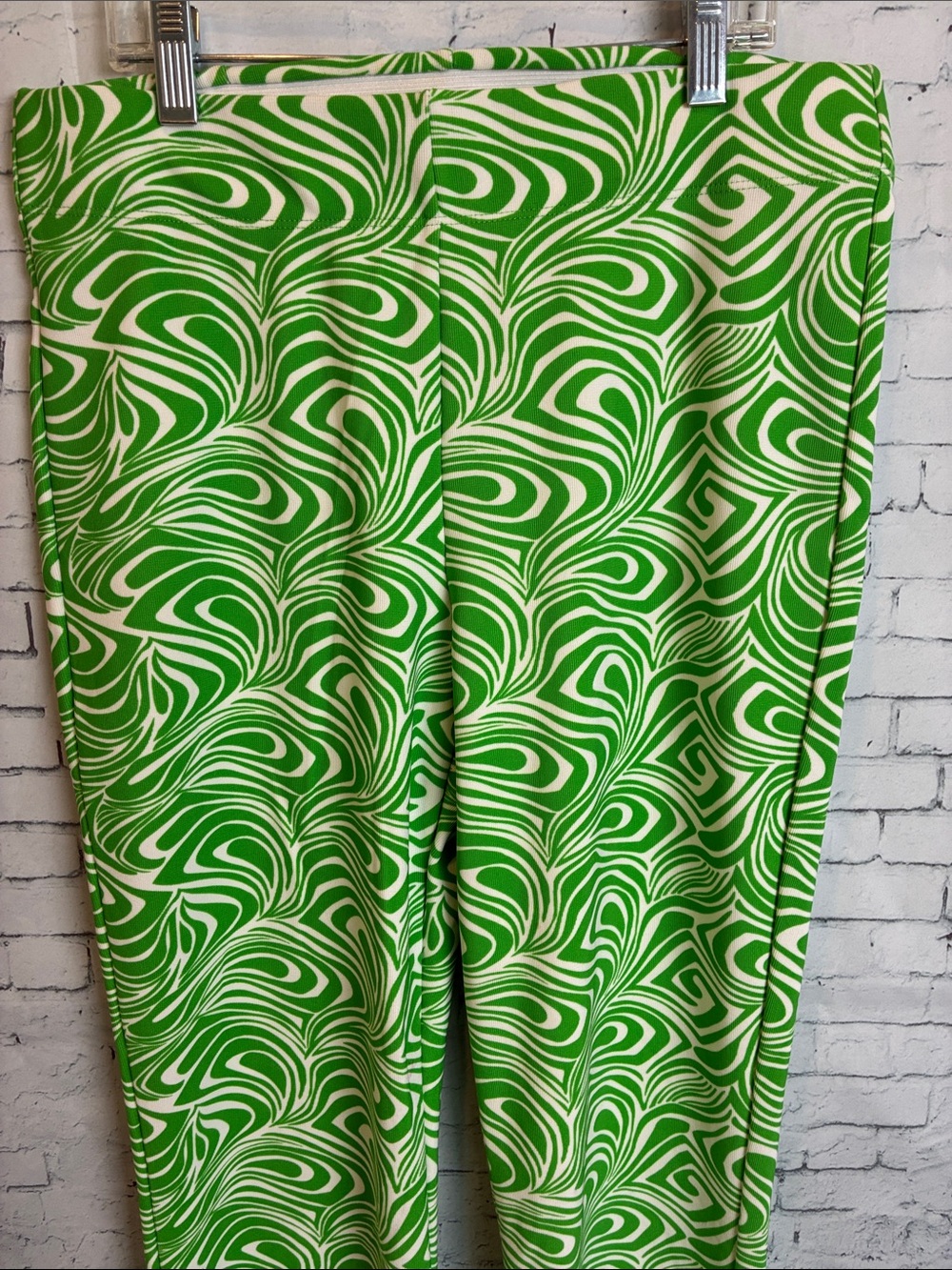 Garage Odessa Green Retro Swirl Flare Pants Size Medium Vintage-inspired 70’s - Picture 5 of 15